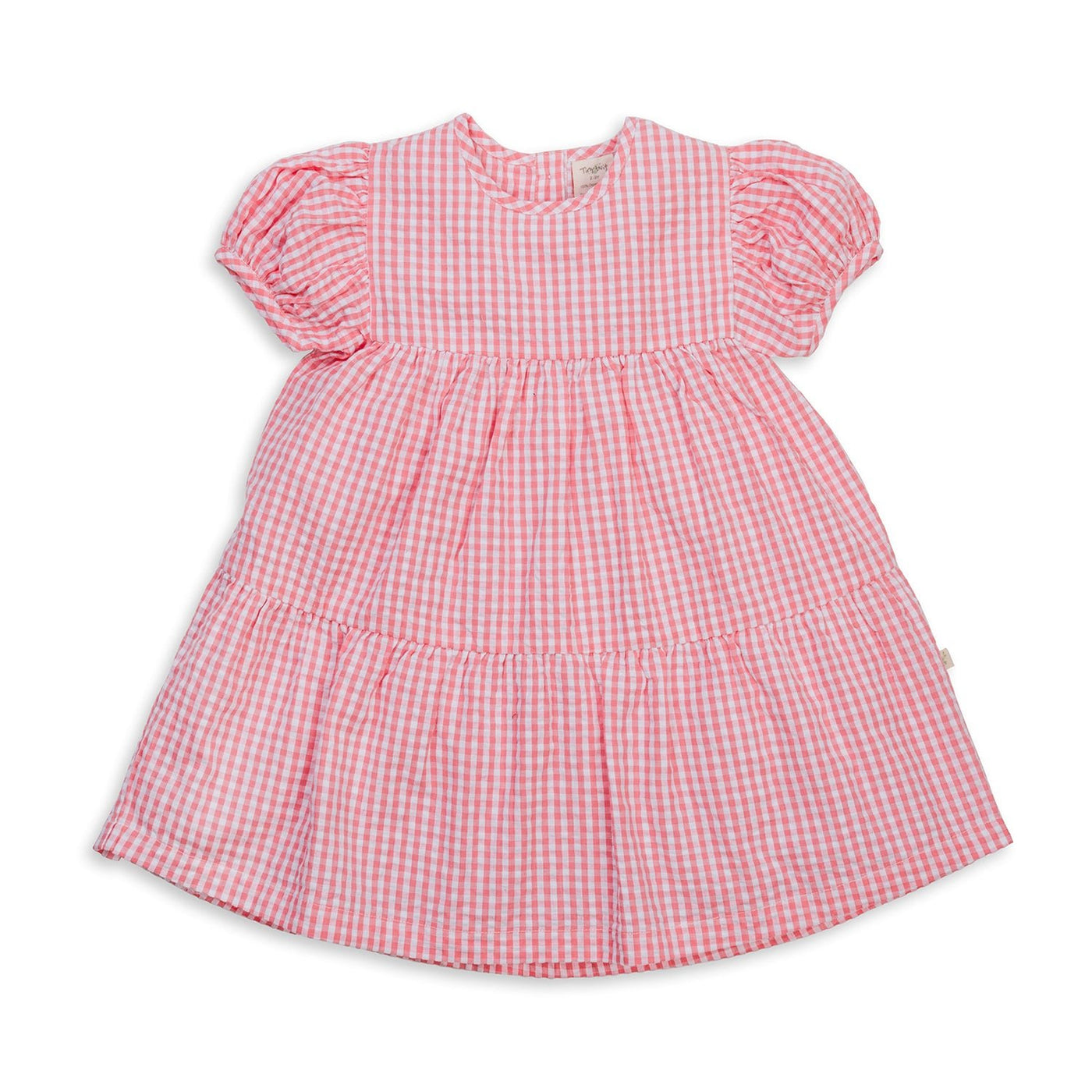 Tiny Twig Baby Dress Puff Sleeve Layd Dress Berry Gingham