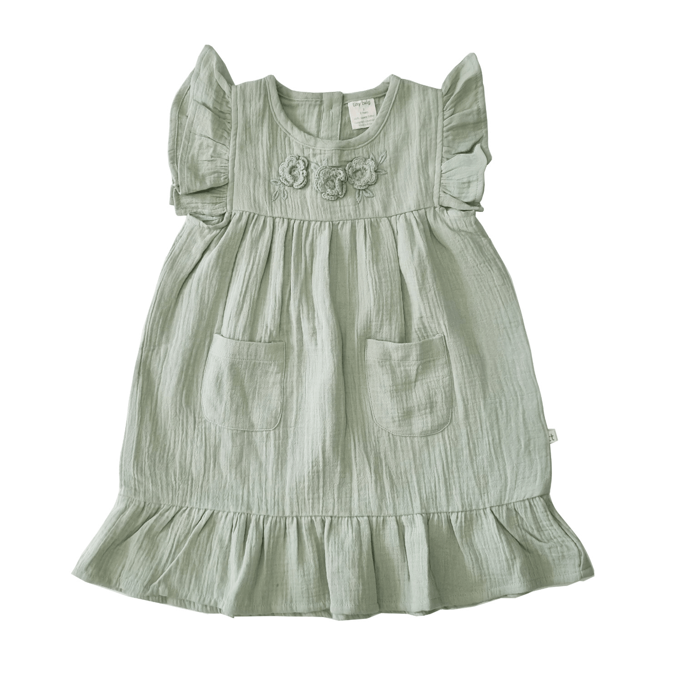 Tiny Twig Baby Peasant Dress in Reseda