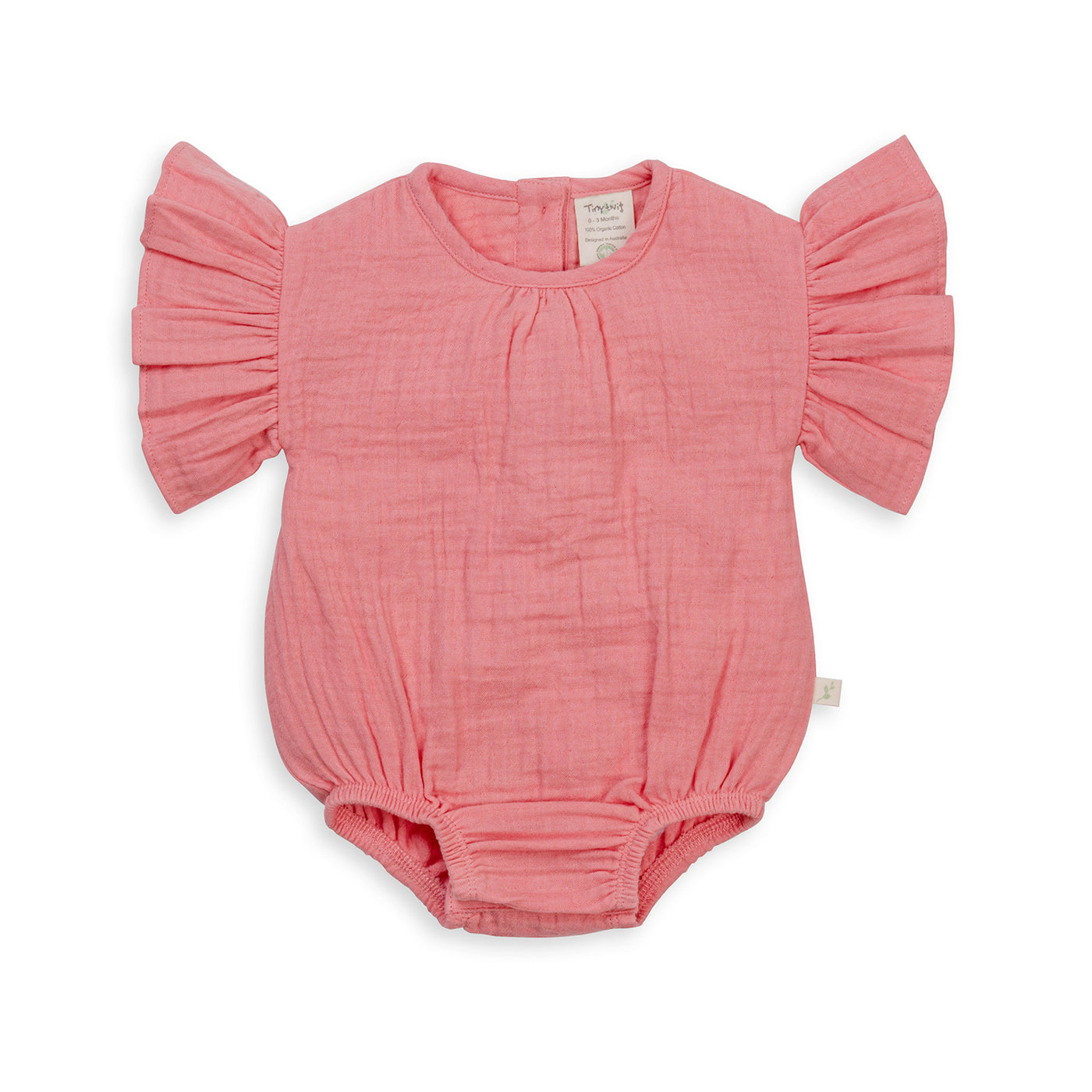 Tiny Twig Bodysuit Frill Sleeve Berry Ice