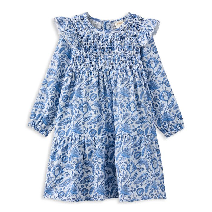 Milky Paisley Tiered Dress