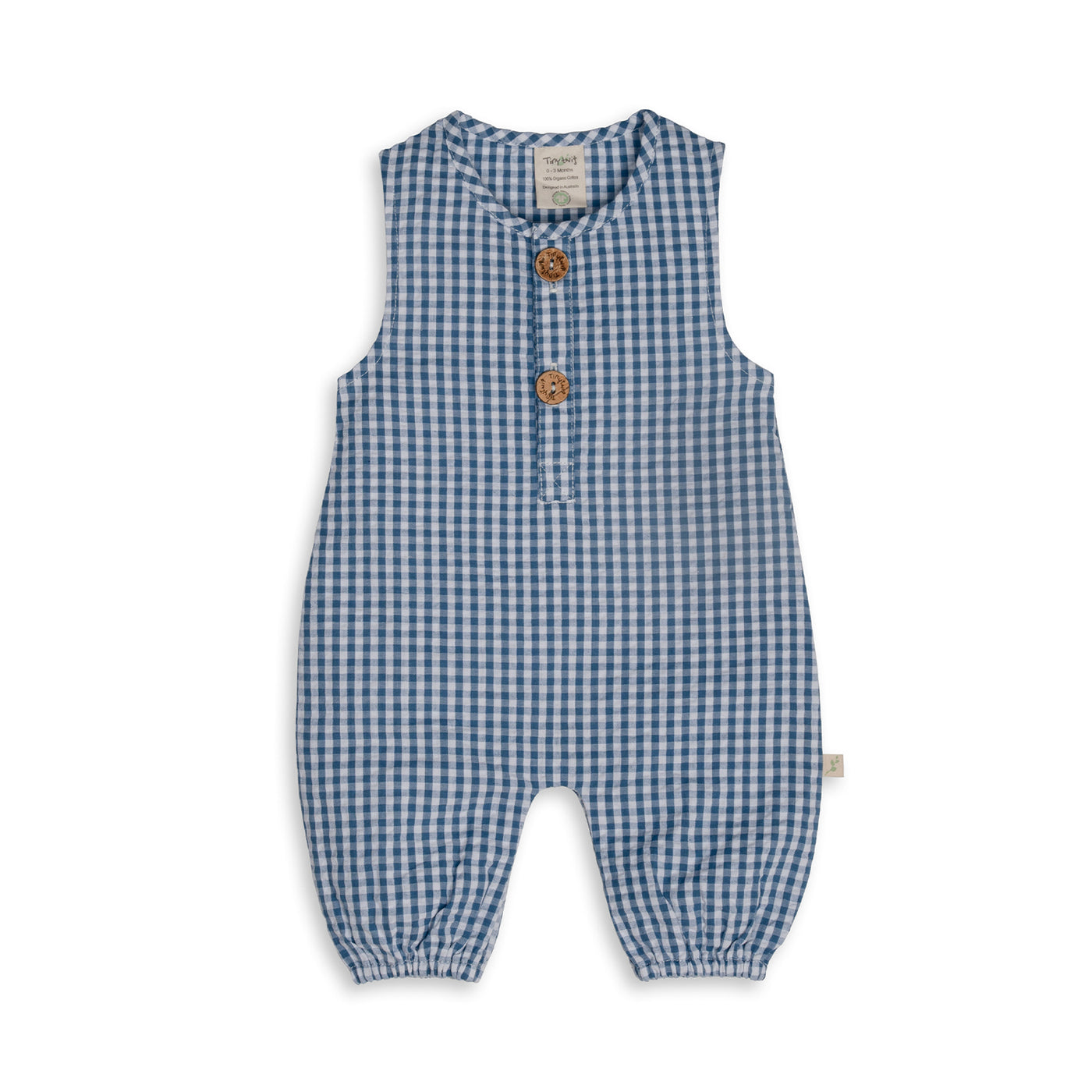 Tiny Twig Playsuit Blue Gingham