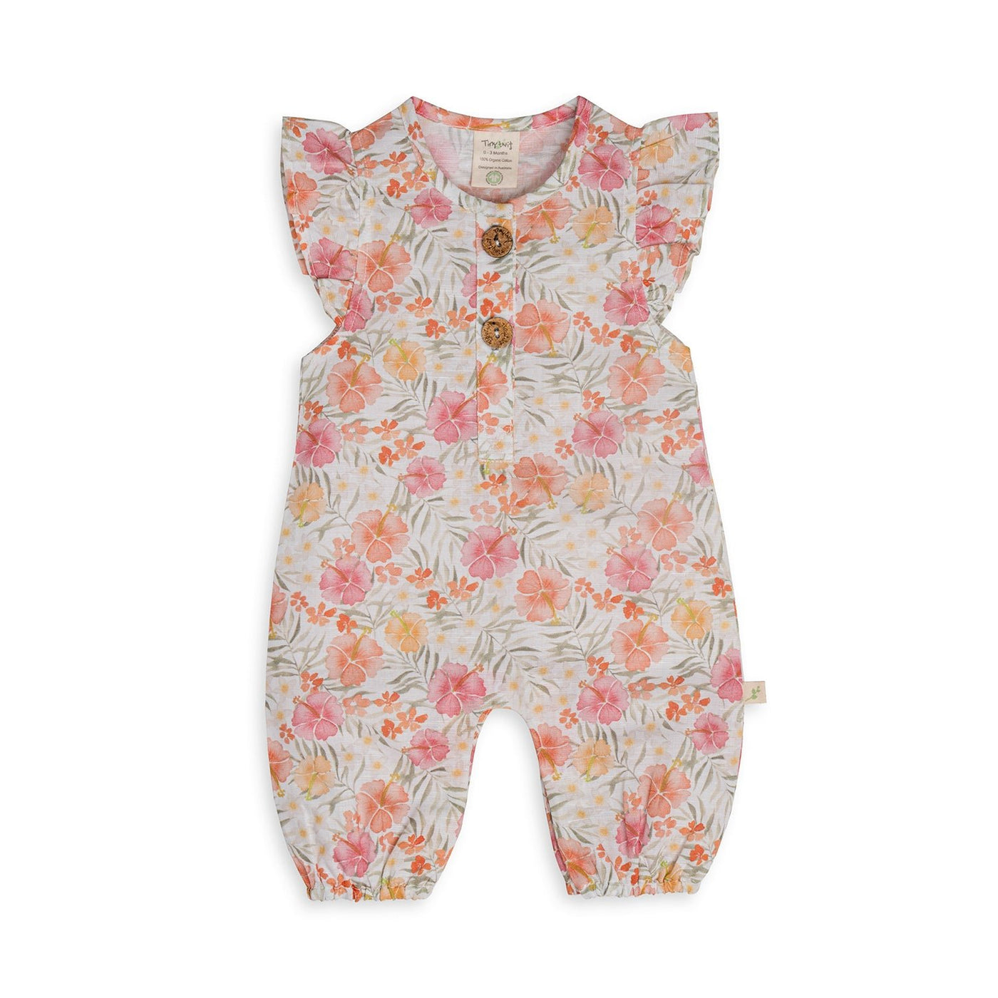 Tiny Twig Playsuit Cap Sleeve Hibiscus