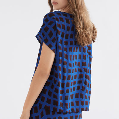 Elk The Label Blue Wave Print Eden Top