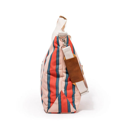 Business and Pleasure Cooler Tote Bag Bistro Dusty Pink Stripe