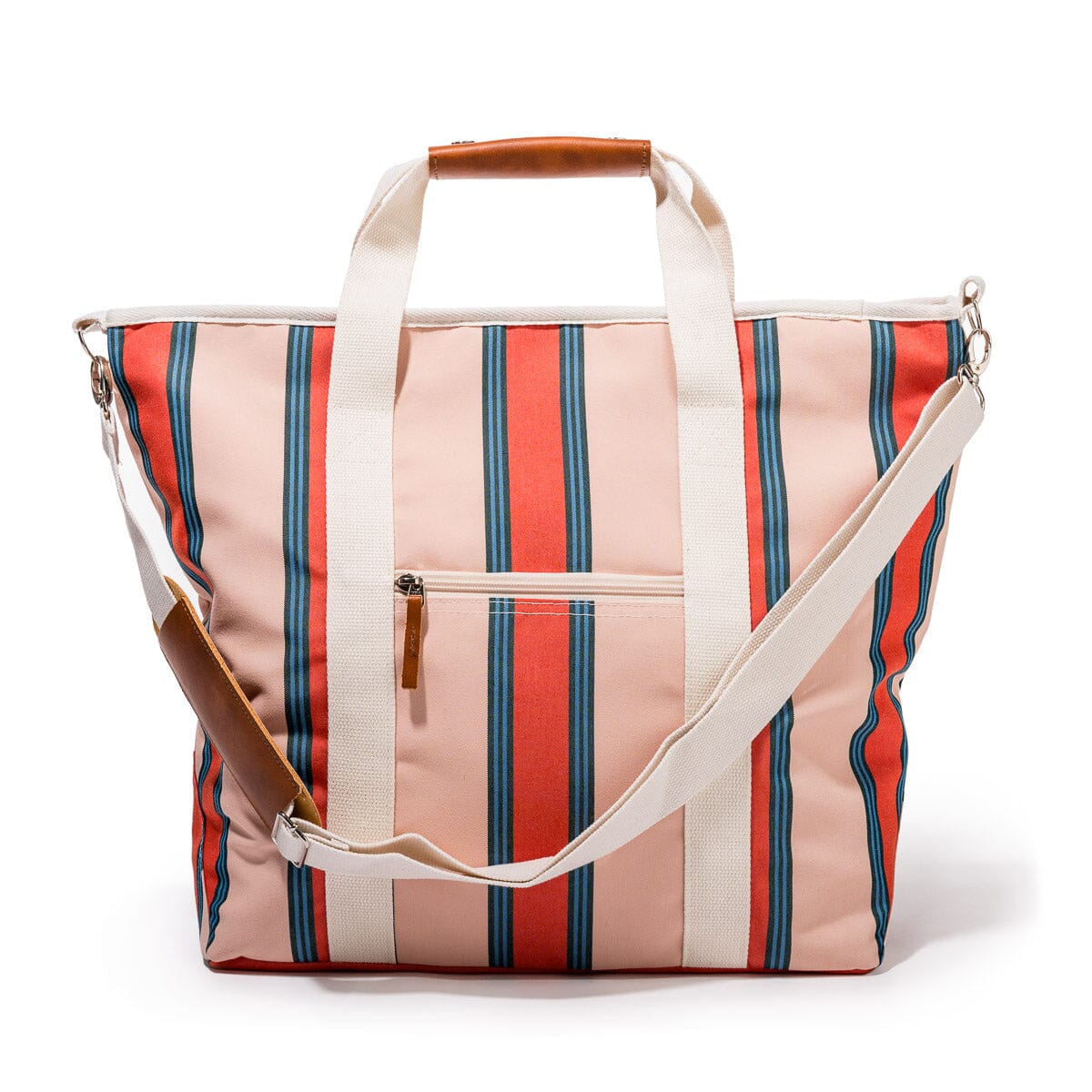 Business and Pleasure Cooler Tote Bag Bistro Dusty Pink Stripe