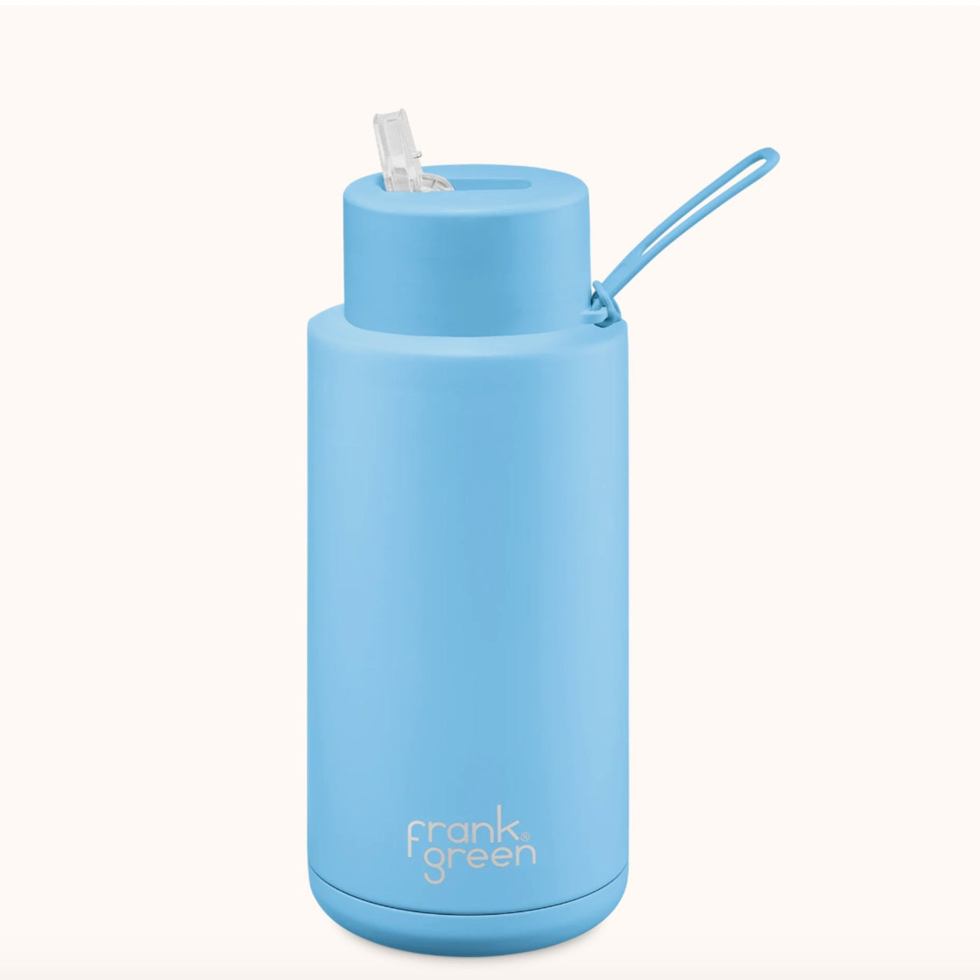 Frank Green Stainless Steel Ceramic Reusable Bottle Straw Lid Sky Blue