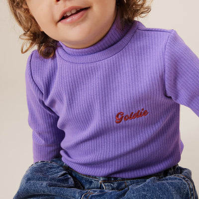 Goldie and Ace Embroidered Rib Skivvy Grape