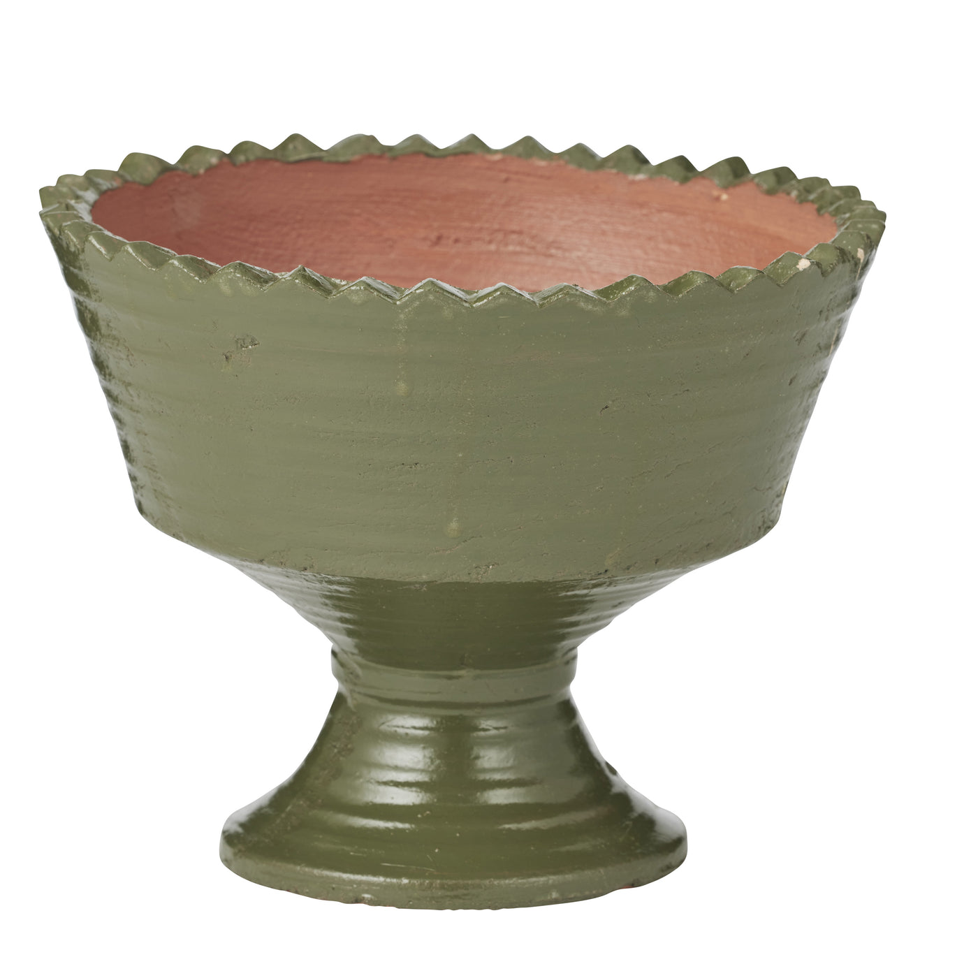 Sergio Ceramic Footed Bowl Olive