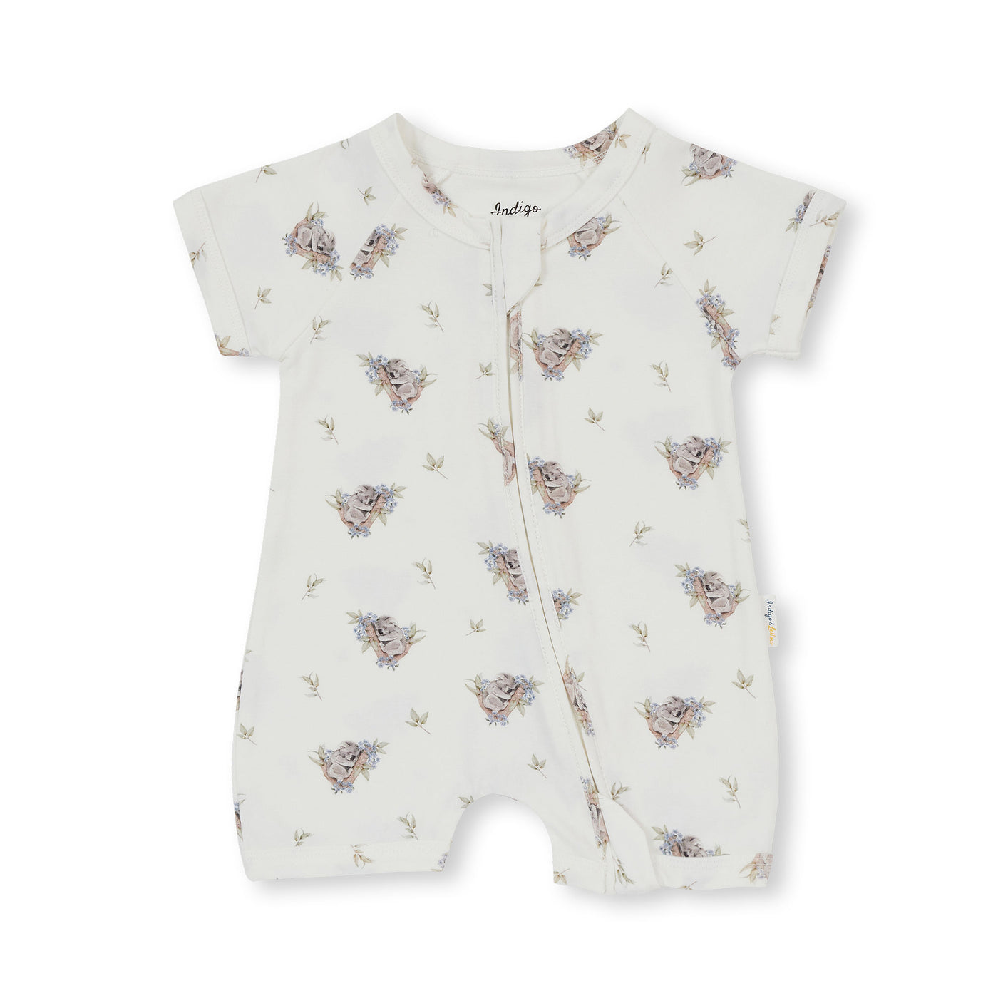 Indigo and Lellow Grayson Short Zipsuit Koala