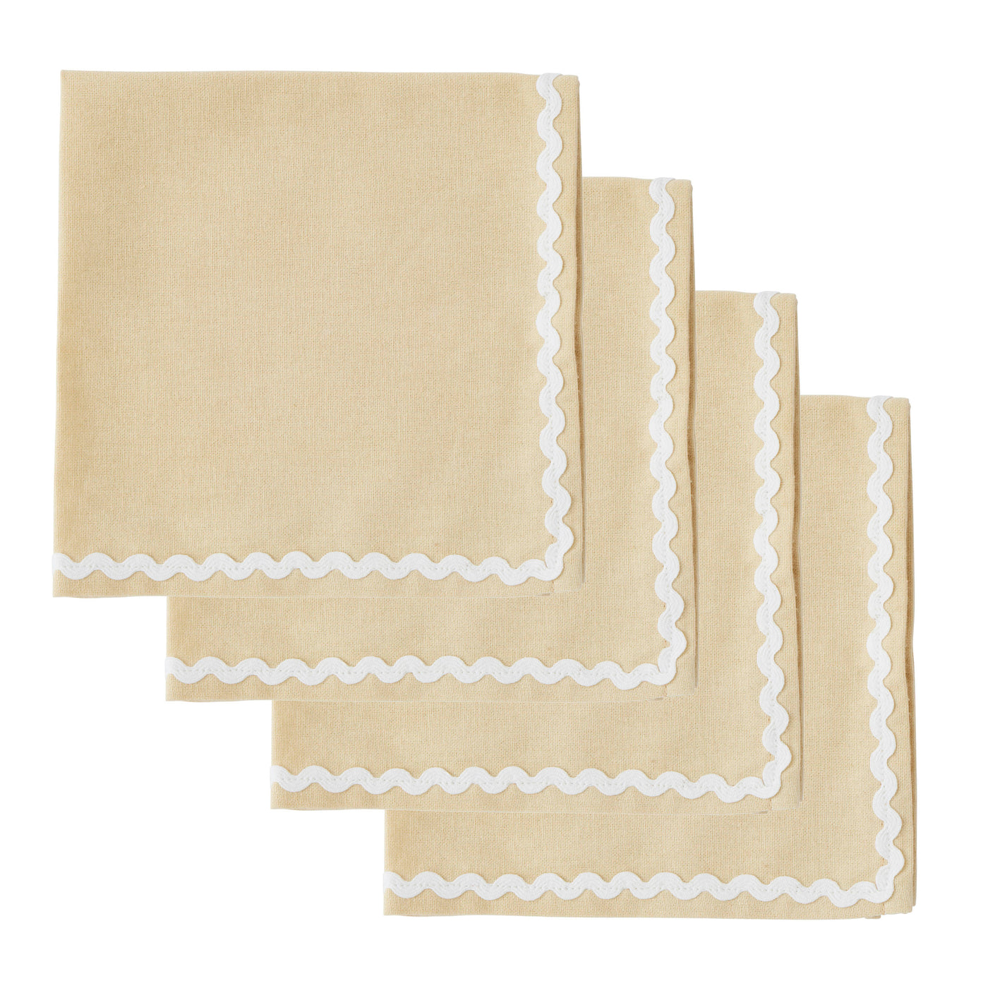 Orla Set of 4 Cotton Napkins Butter/Ivory