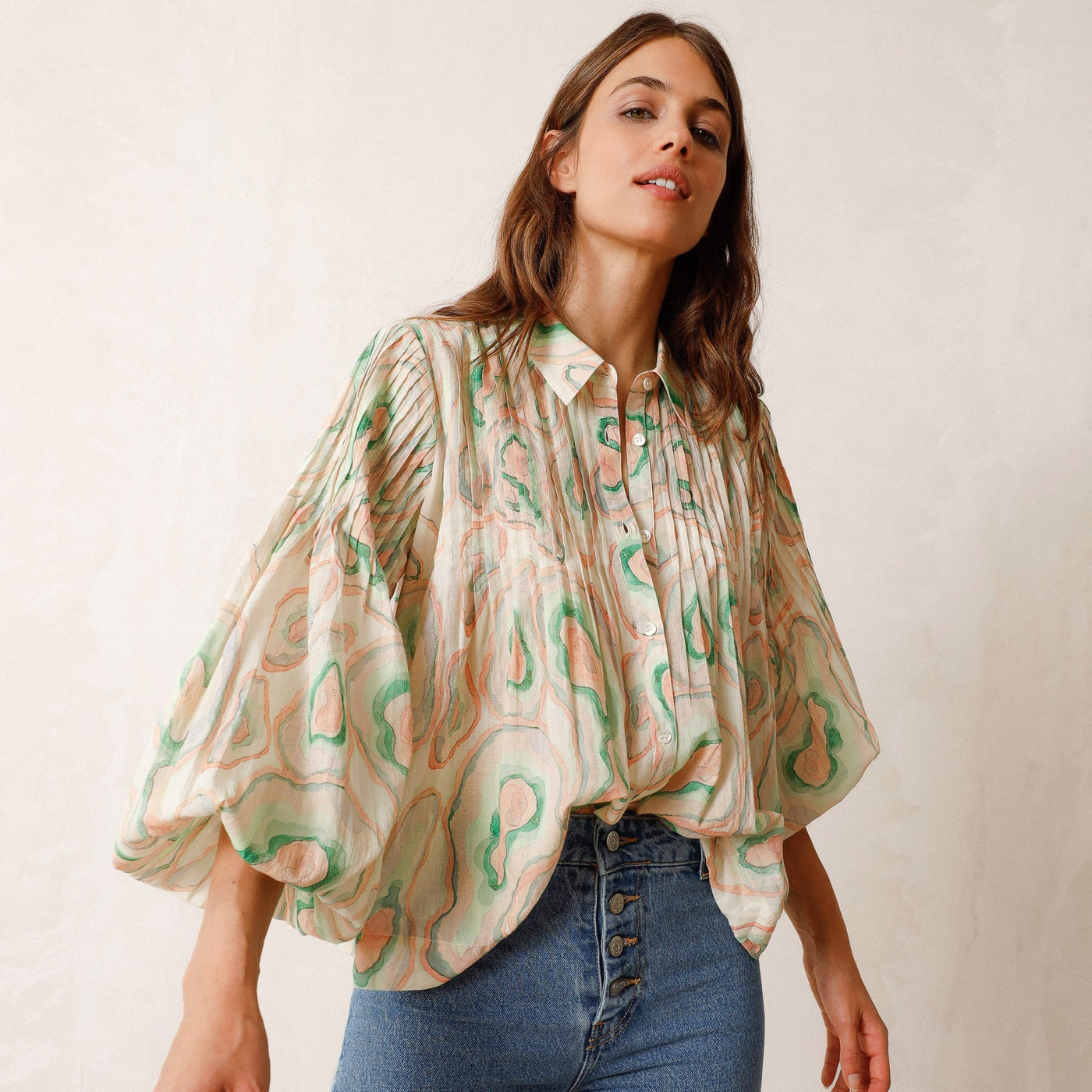 Indi and Cold Pleated Geode Shirt