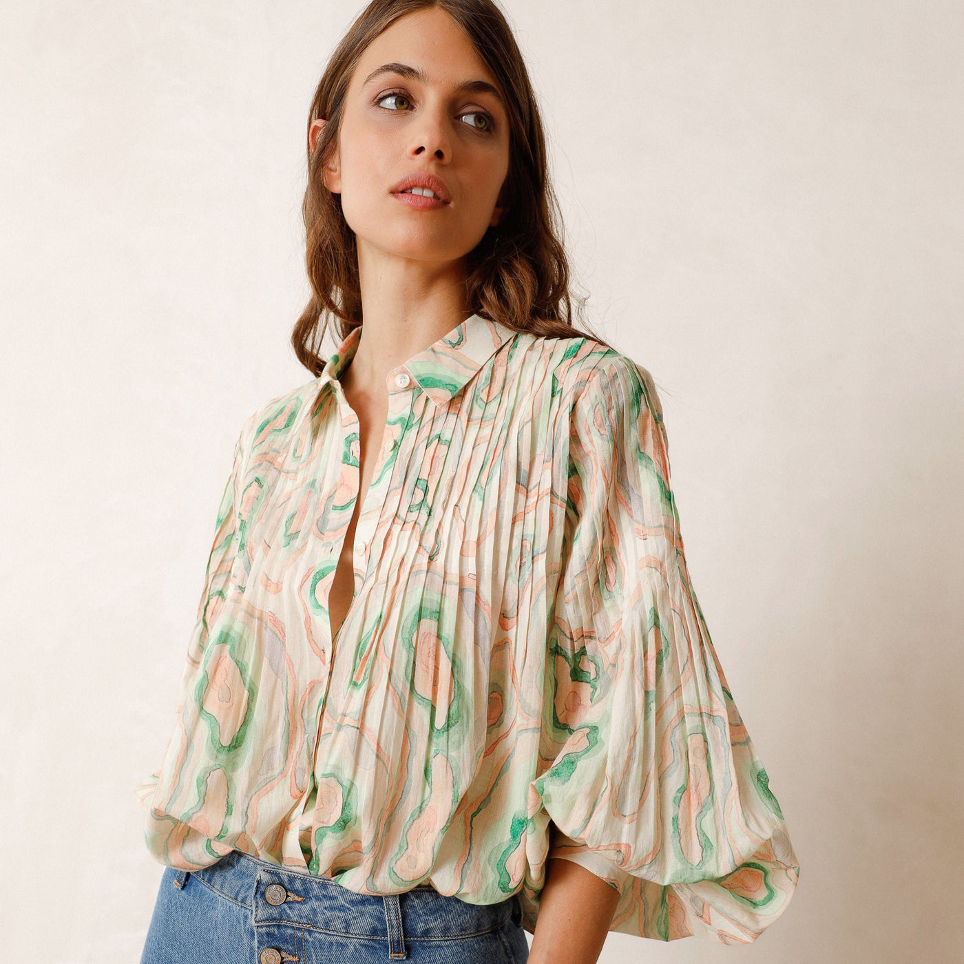 Indi and Cold Pleated Geode Shirt