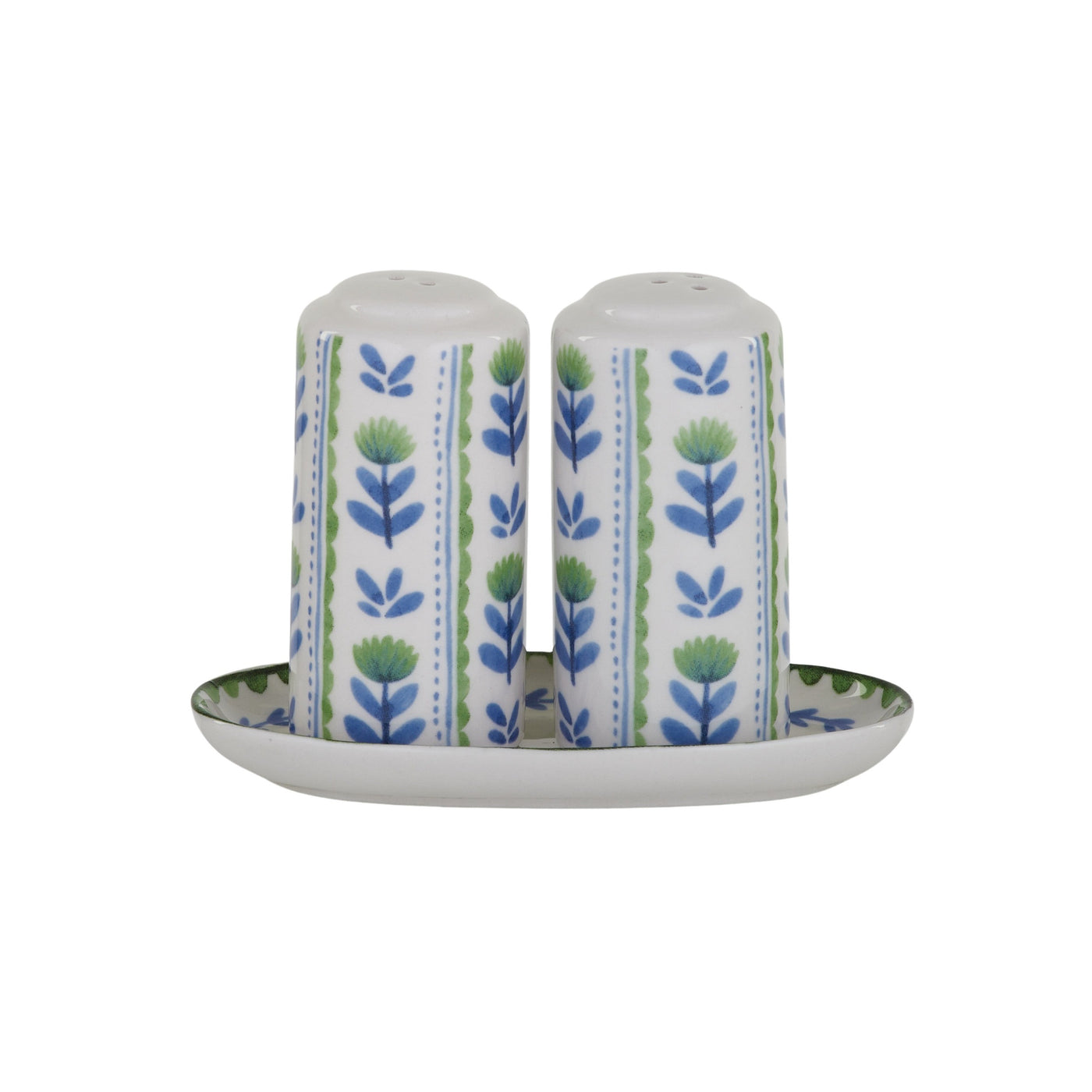 Indigo 3pc Ceramic Salt & Pepper Set