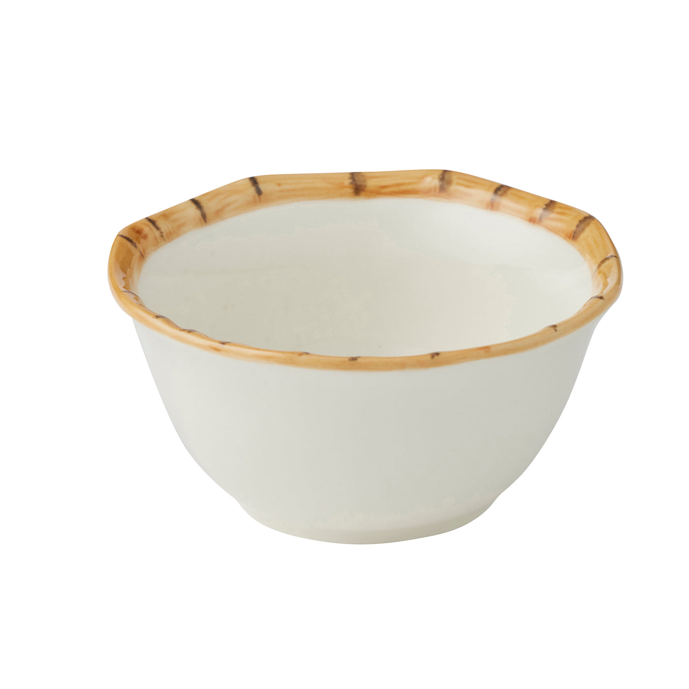 Bamboo Ceramic Bowl White/Natural