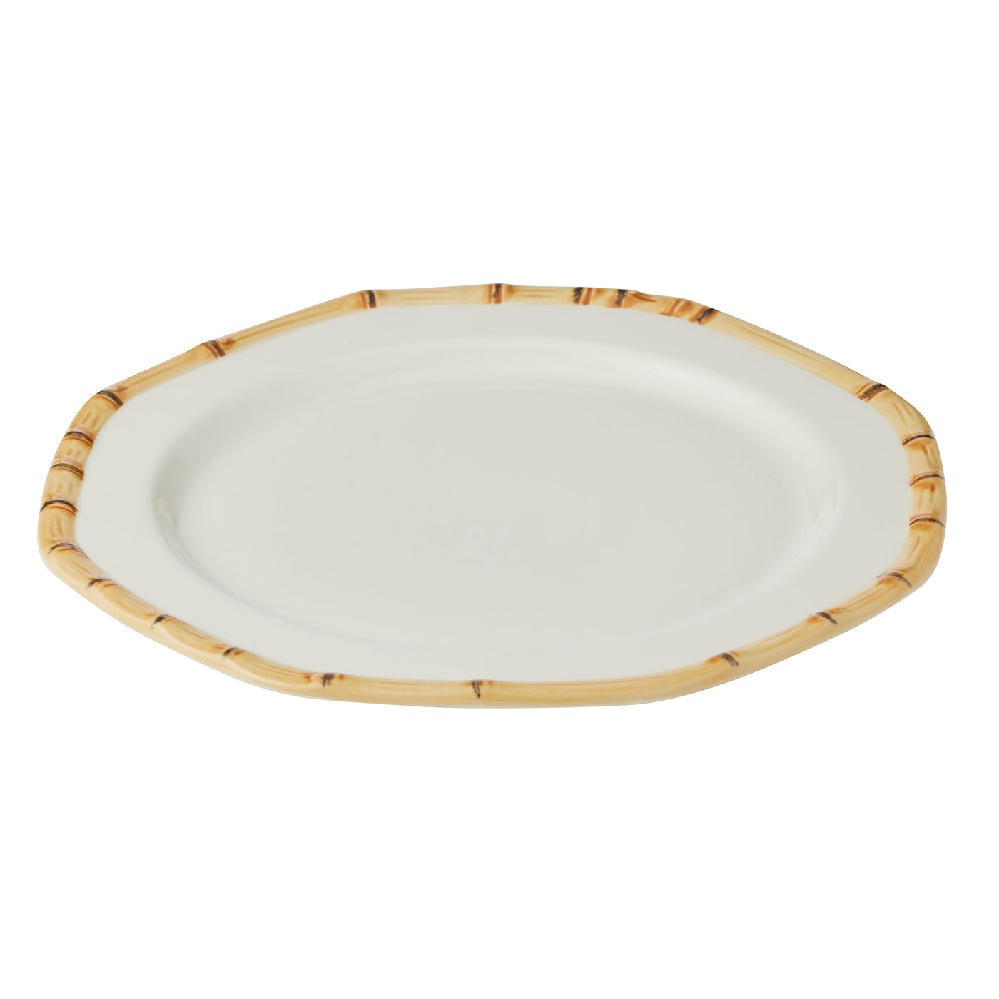 Bamboo Ceramic Platter White/Natural