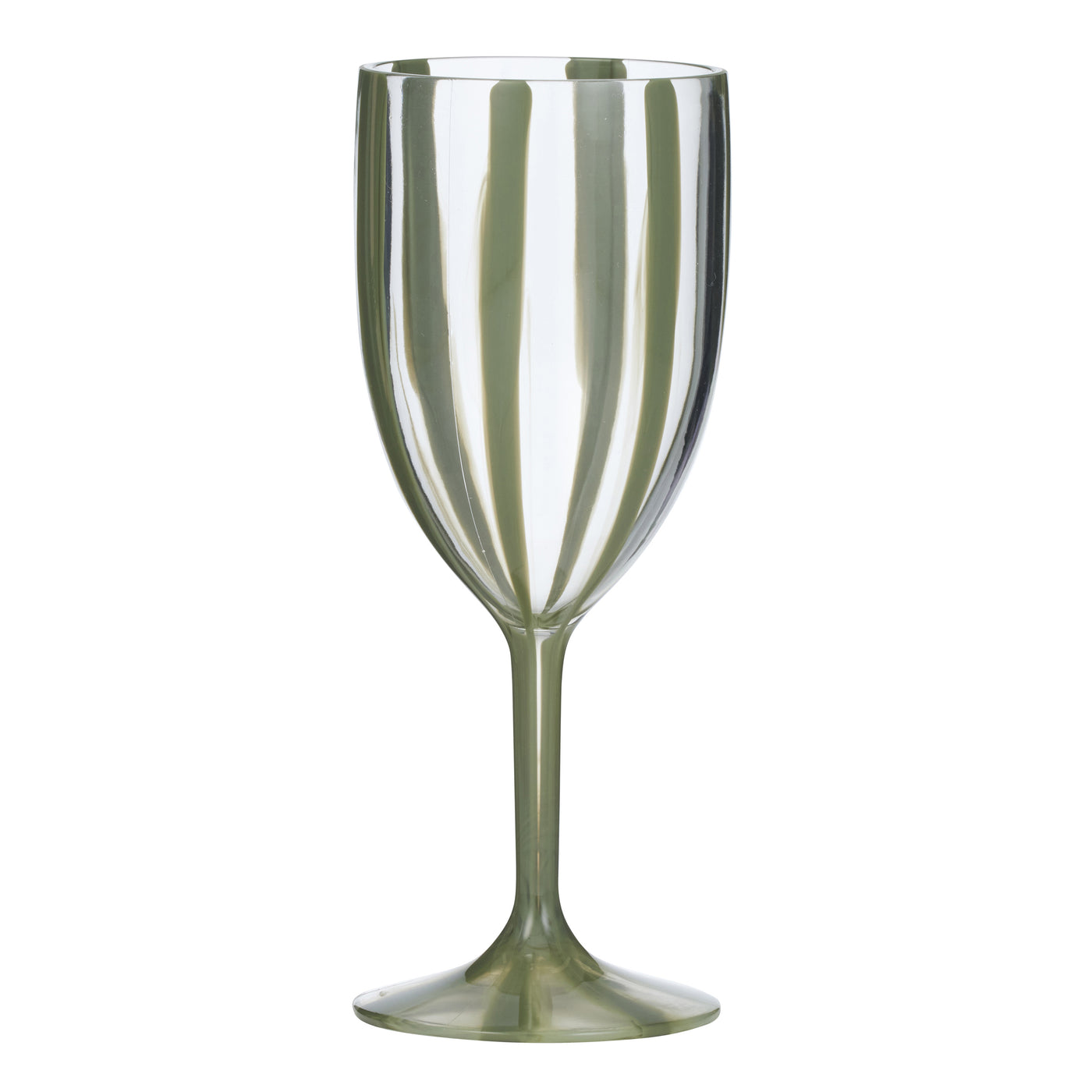 Cabana Acrylic Wine Glass Olive Stripe