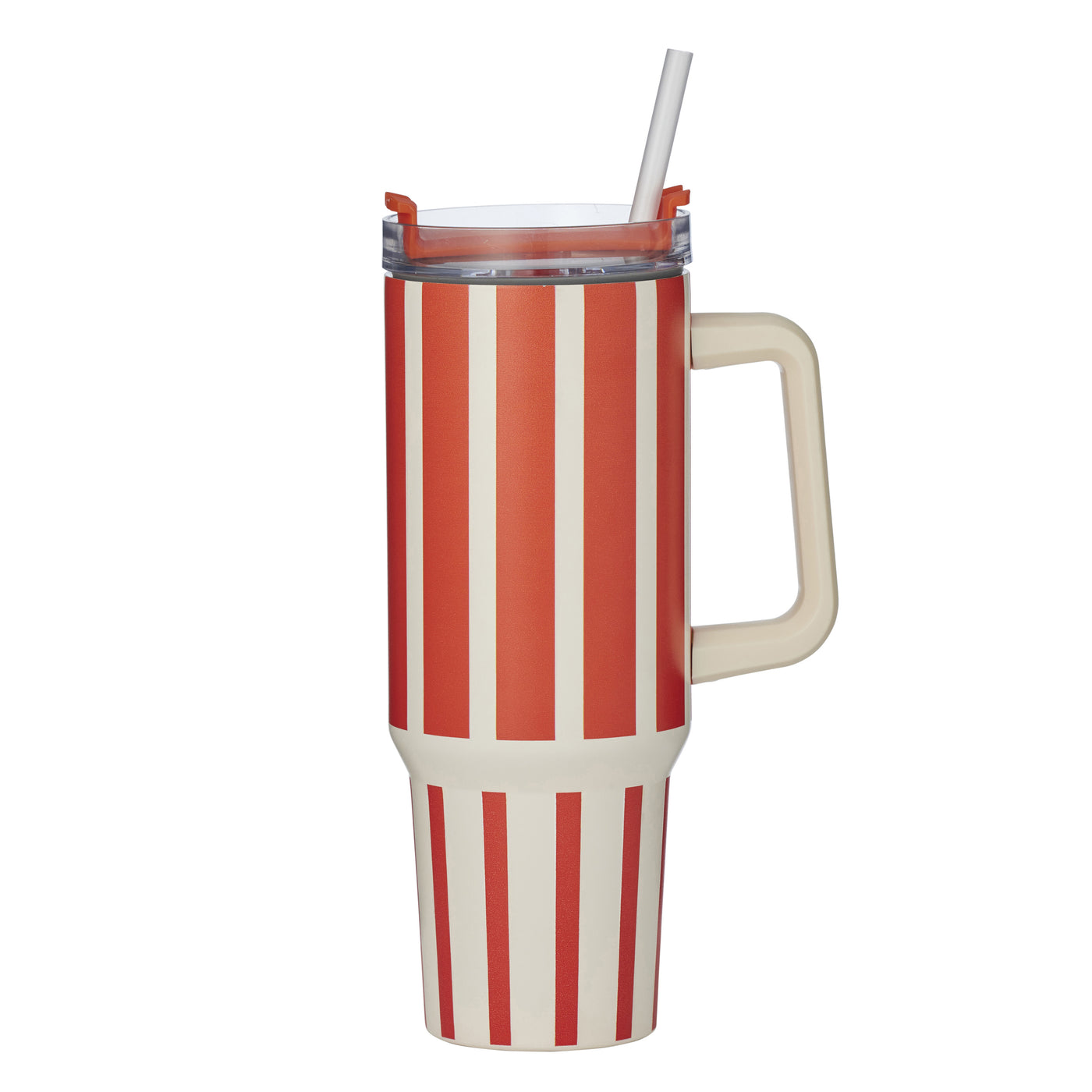 Vertice Stripe Insulated Mug Tomato