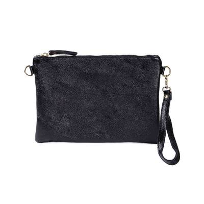 Maison Fanli Metallic Leather Crossbody/Clutch Bag Midnight