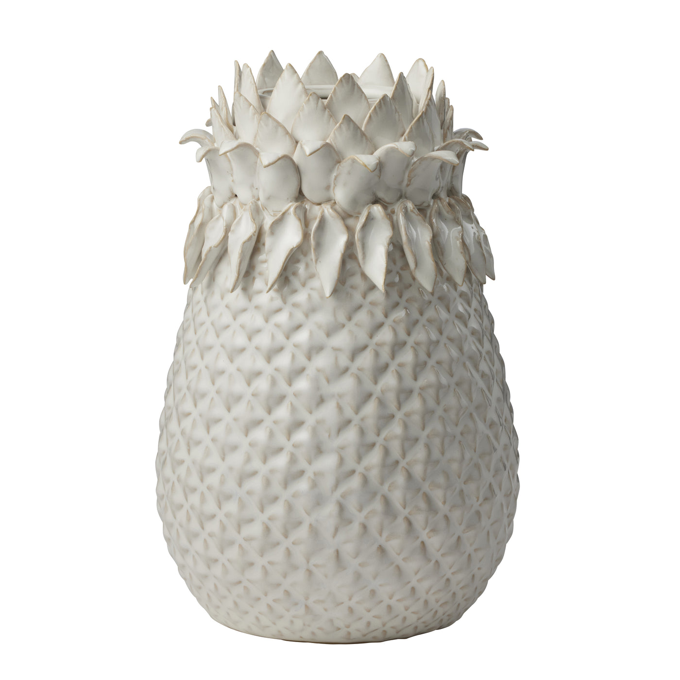 Ananas Ceramic Vase White