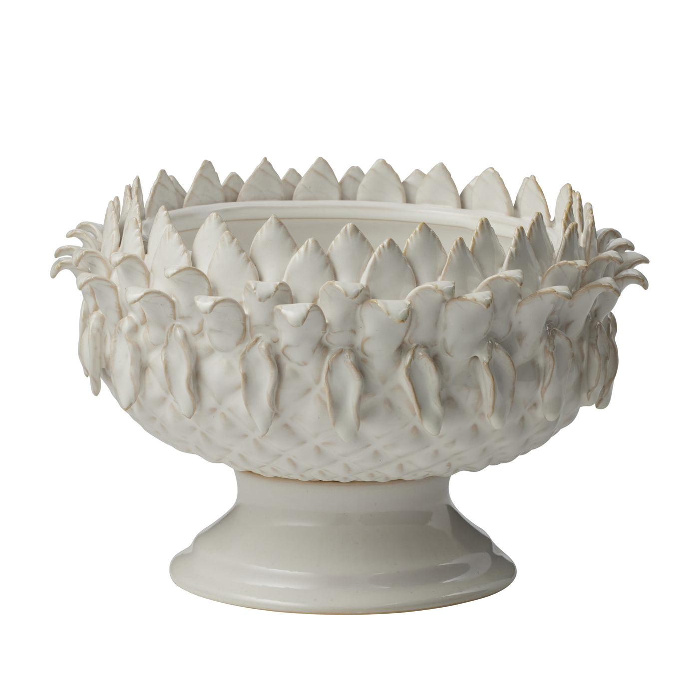 Ananas Ceramic Footed Bowl White