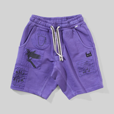 Munster Kids Patchedup Short Washed Purple