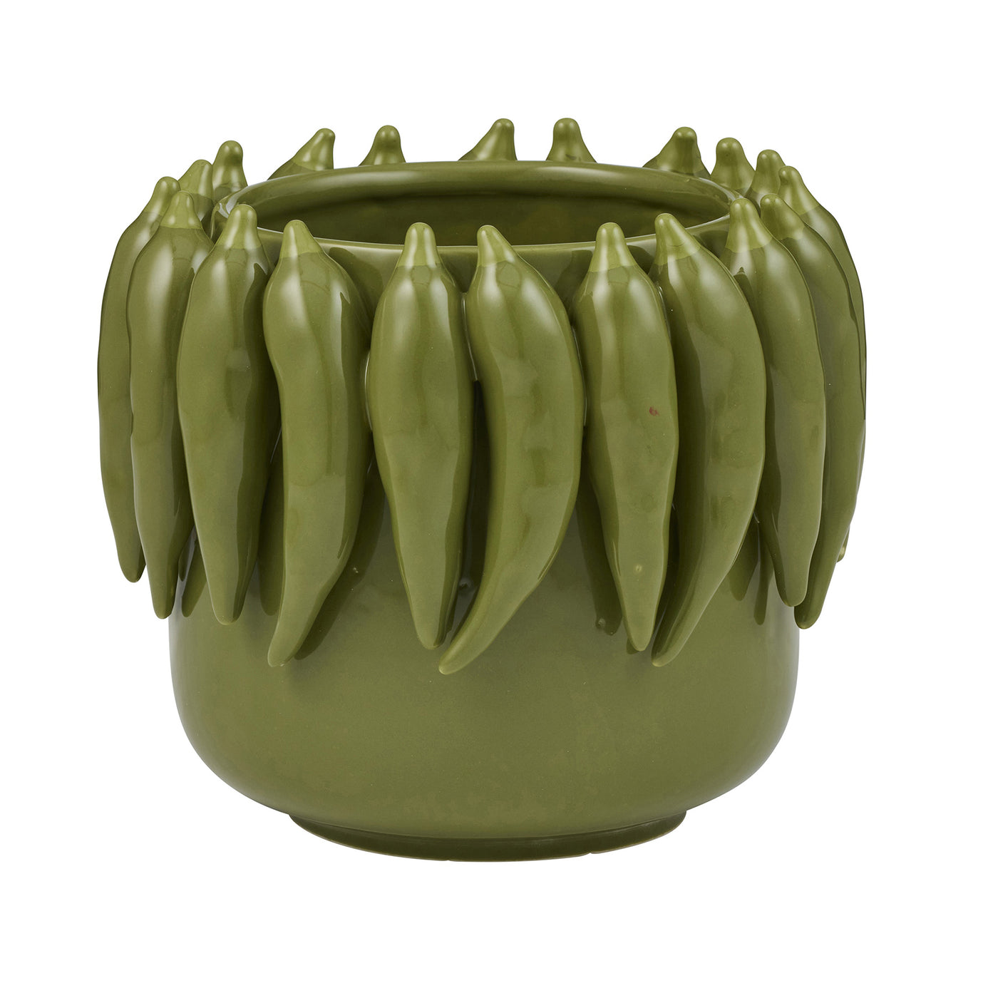 Peperoncino Ceramic Pot Olive