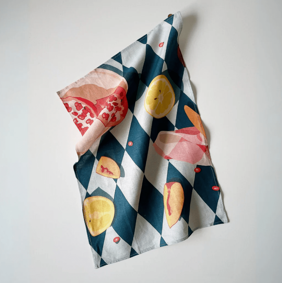 Pomegranate Citrus and Stone Fruit Tea Towel