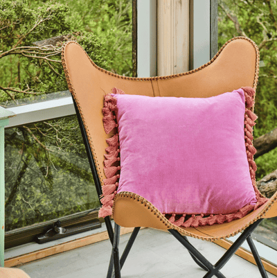 Kip and Co Rose Bloom Velvet Tassel Cushion