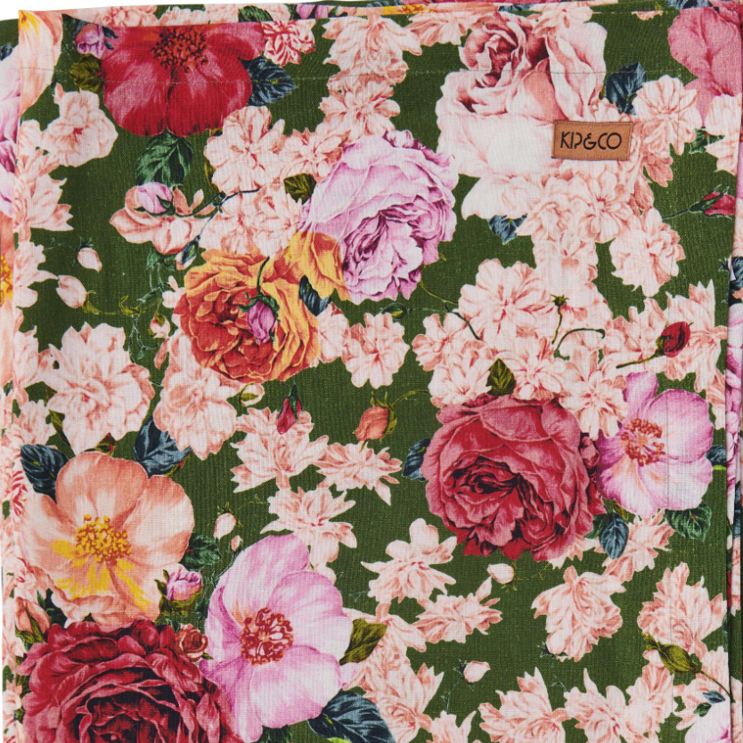 Kip and Co Rose Garden Large Rectangular Linen Tablecloth