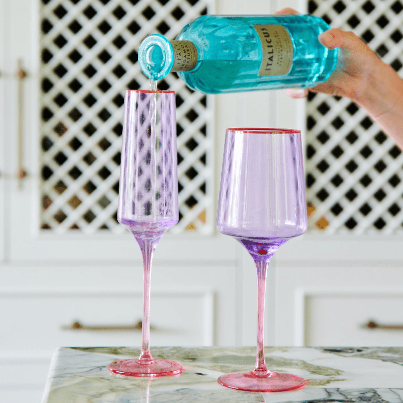 Kip and Co Lilac Colour Block Vino Glass Set of 2