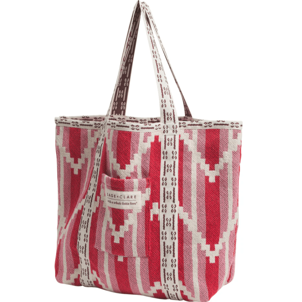 Sage and Clare Nisha Woven Tote Bag Chilli