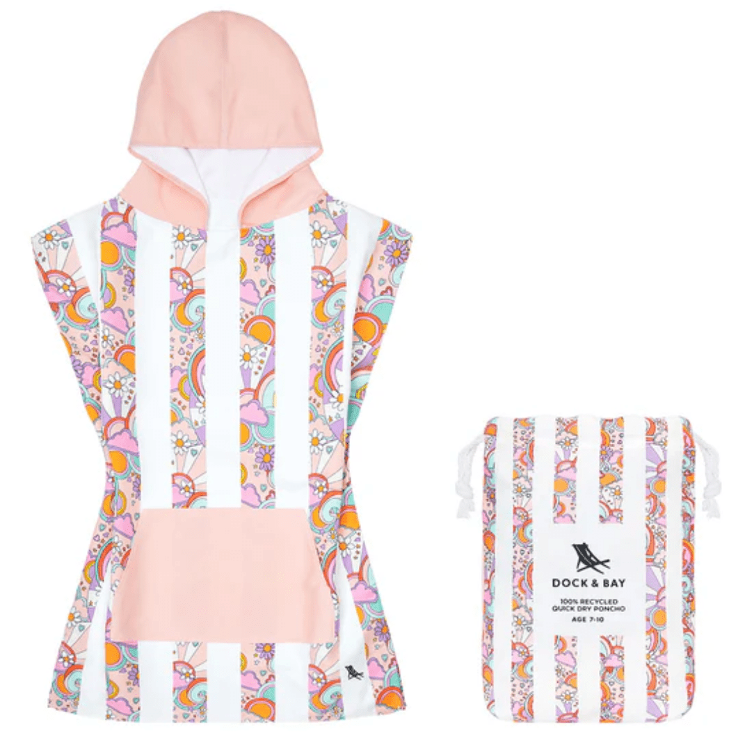 Dock & Bay Poncho Kids Patterned Pink Power