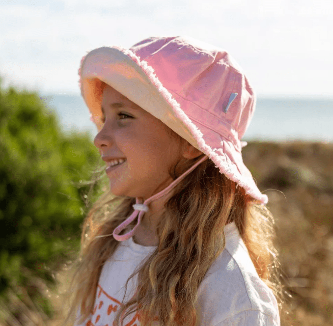 Acorn Kids Strawberry Frayed Bucket Hat