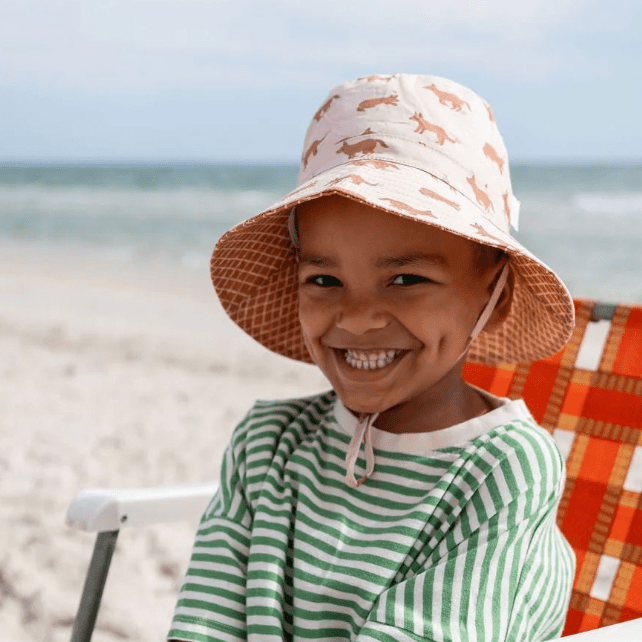 Acorn Kids Red Dog Wide Brim Bucket Hat