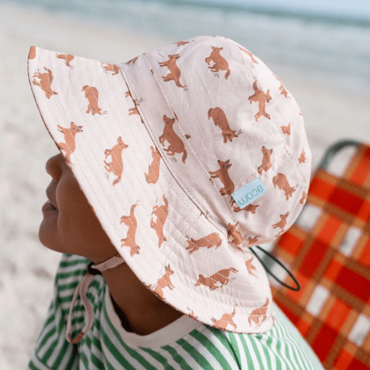 Acorn Kids Red Dog Wide Brim Bucket Hat