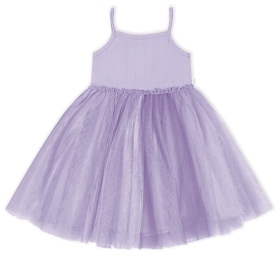 Confetti Kids Ribbed Tulle Dress Lilac