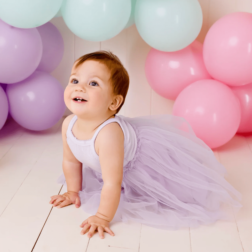 Confetti Kids Ribbed Tulle Dress Lilac