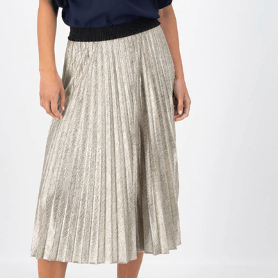 Olga De Polga Champagne Pleat Skirt Gold