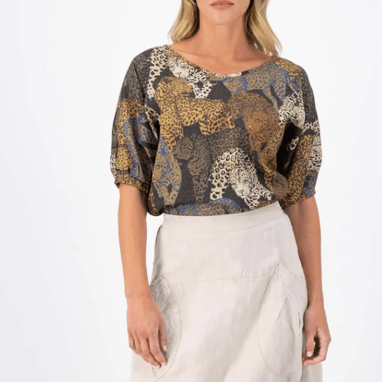 Olga De Polga Sabana Camisa in Cotton Rayon Seersucker