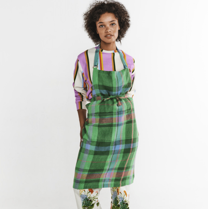 Jewel of The Nile Tartan Linen Apron