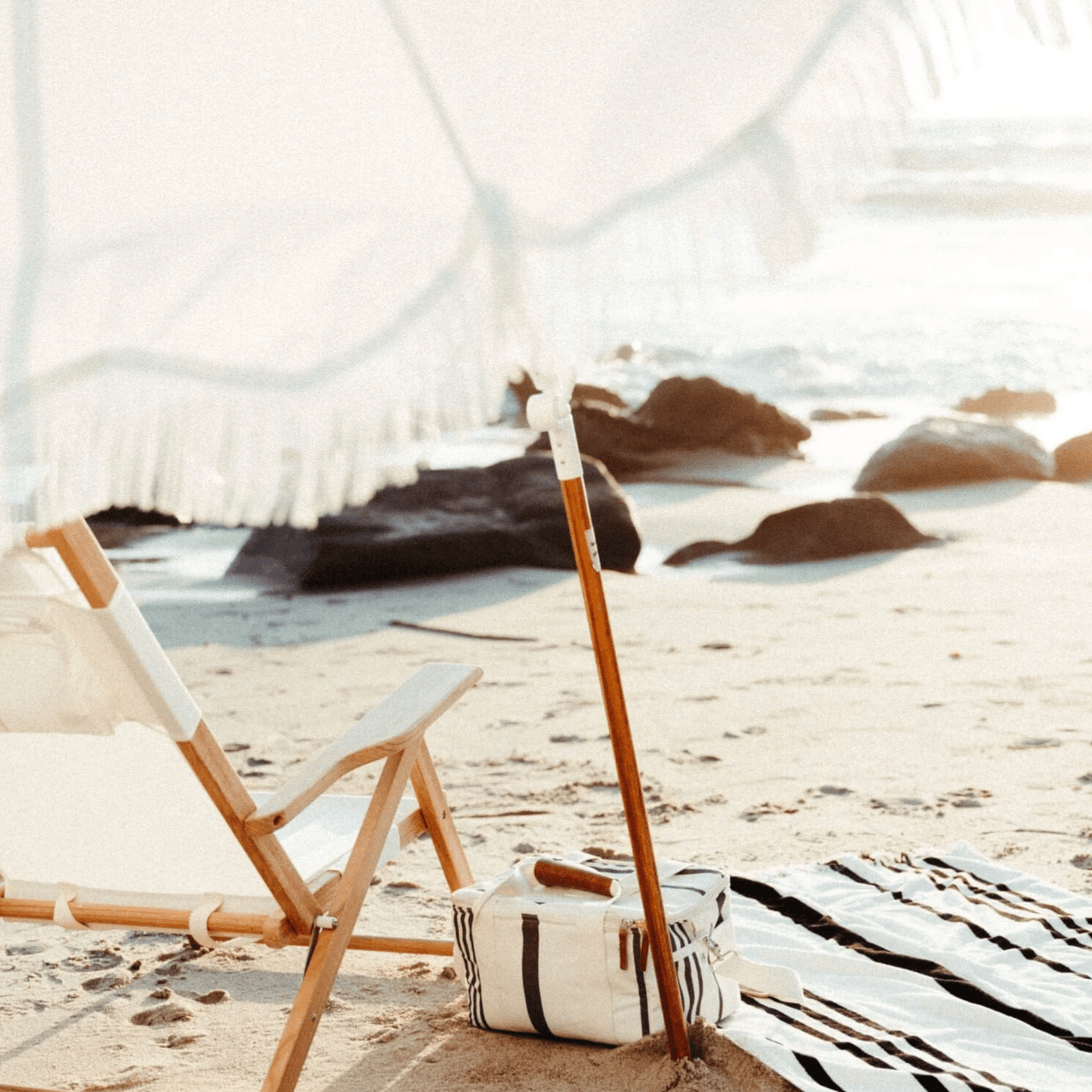 Business and Pleasure Holiday Beach Umbrella Antique White