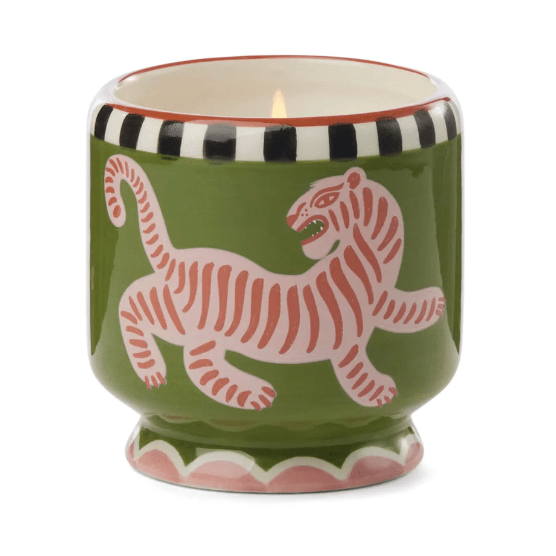 Adopo 8oz Ceramic Candle Tiger Black Cedar & Fig