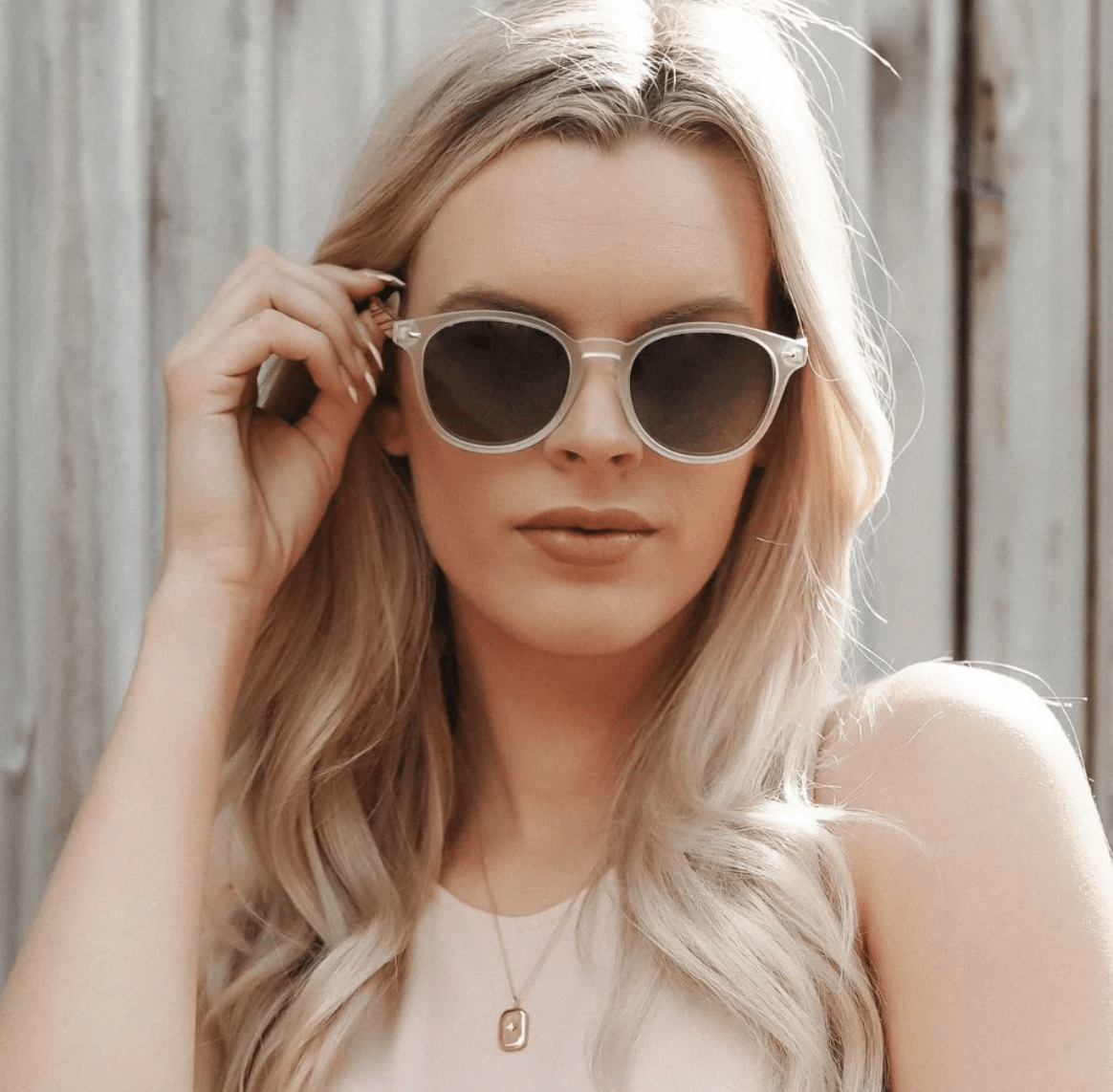 Soek Taine Frost Clear Frosted Sunglasses