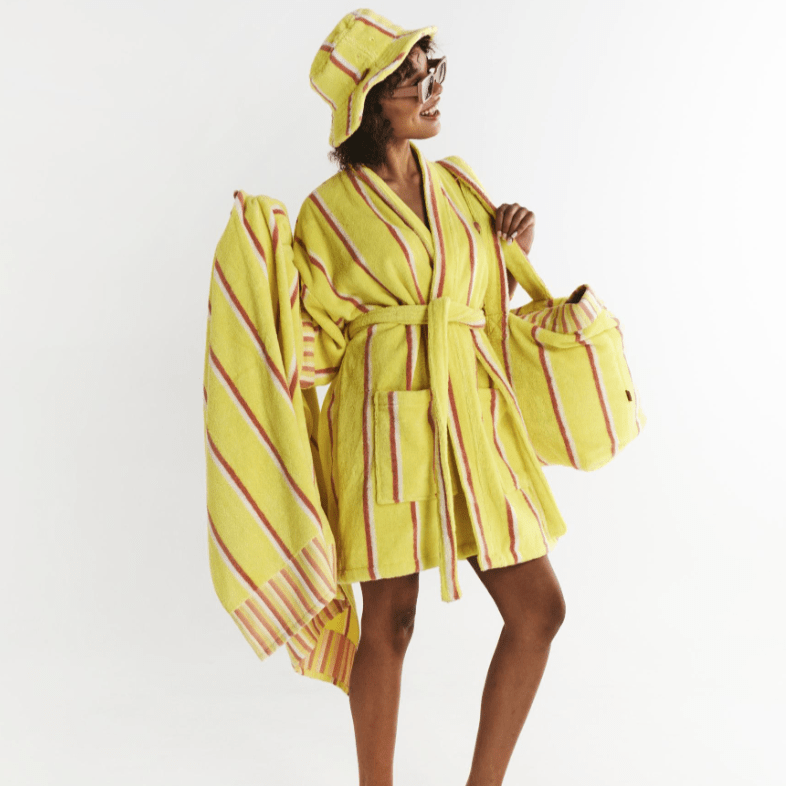 Kip and Co Pina Colada Stripe Terry Mini Bath Robe