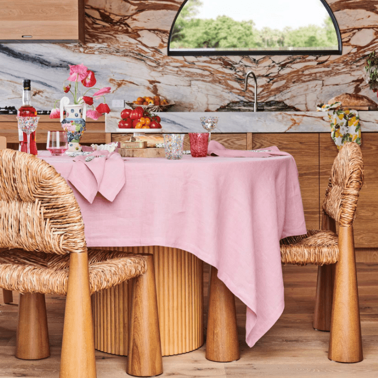 Kip and Co Peony Rectangular Linen Tablecloth