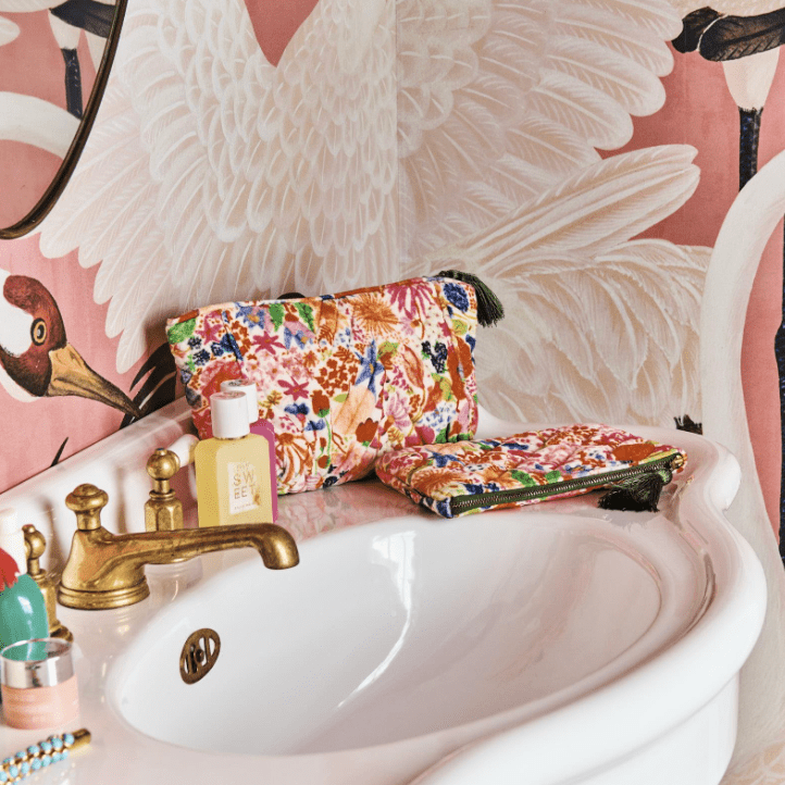 Kip and Co Meandering Meadow Velvet Toiletry Bag