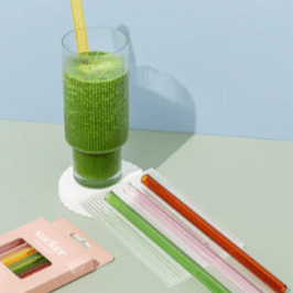 Sucker Reusable Glass Smoothie Straws Multi