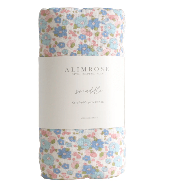 Alimrose Muslin Swaddle Liberty Blue