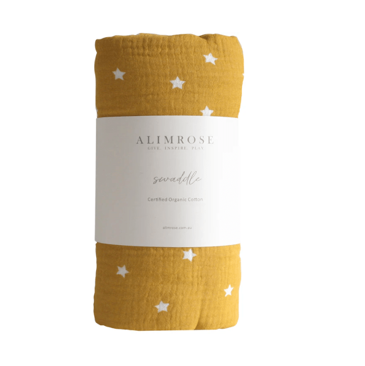 Alimrose Muslin Swaddle Starry Night Butterscotch