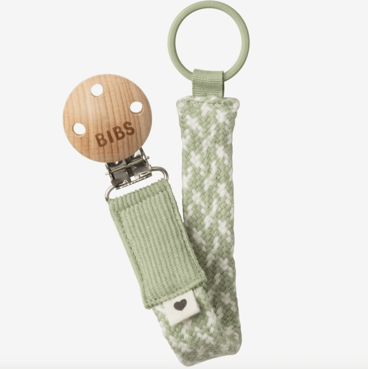 Pacifier Clip Sage and Ivory